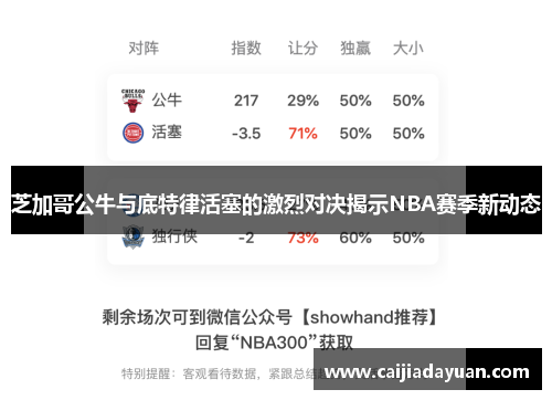 芝加哥公牛与底特律活塞的激烈对决揭示NBA赛季新动态
